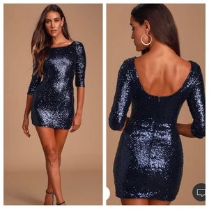 🆕 Lulu’s “Delightful Ways” Navy Blue Sequin Dress